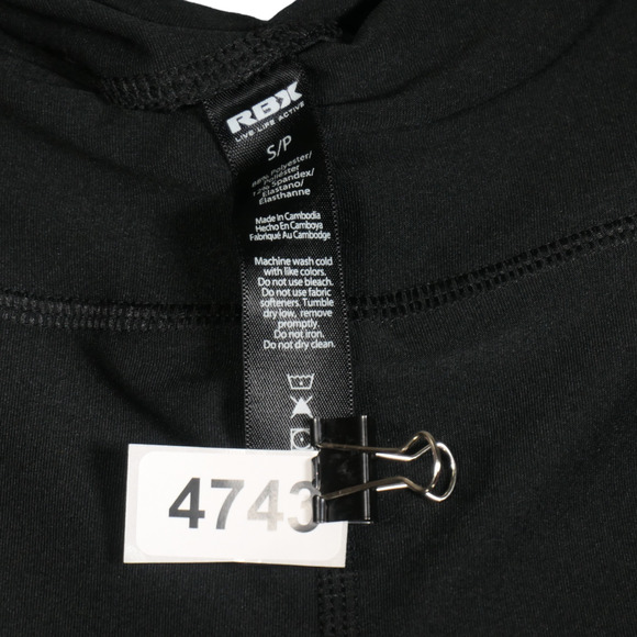 RBX Leggings Cropped Womens Small Black Rainbow Cropped Stretch Hidden Pocket - Picture 6 of 6